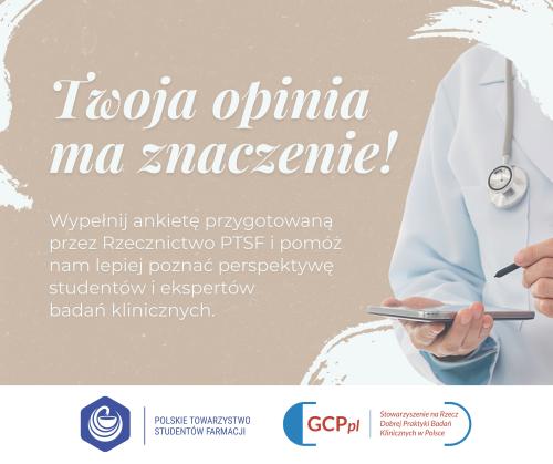 plakat do ankiety na temat badań klinicznych