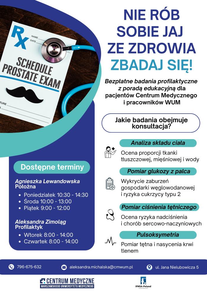 plakat badań profilaktycznych Movember