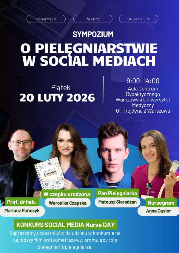 plakat Sympozjum Socia Media w Pielęgniarstwie